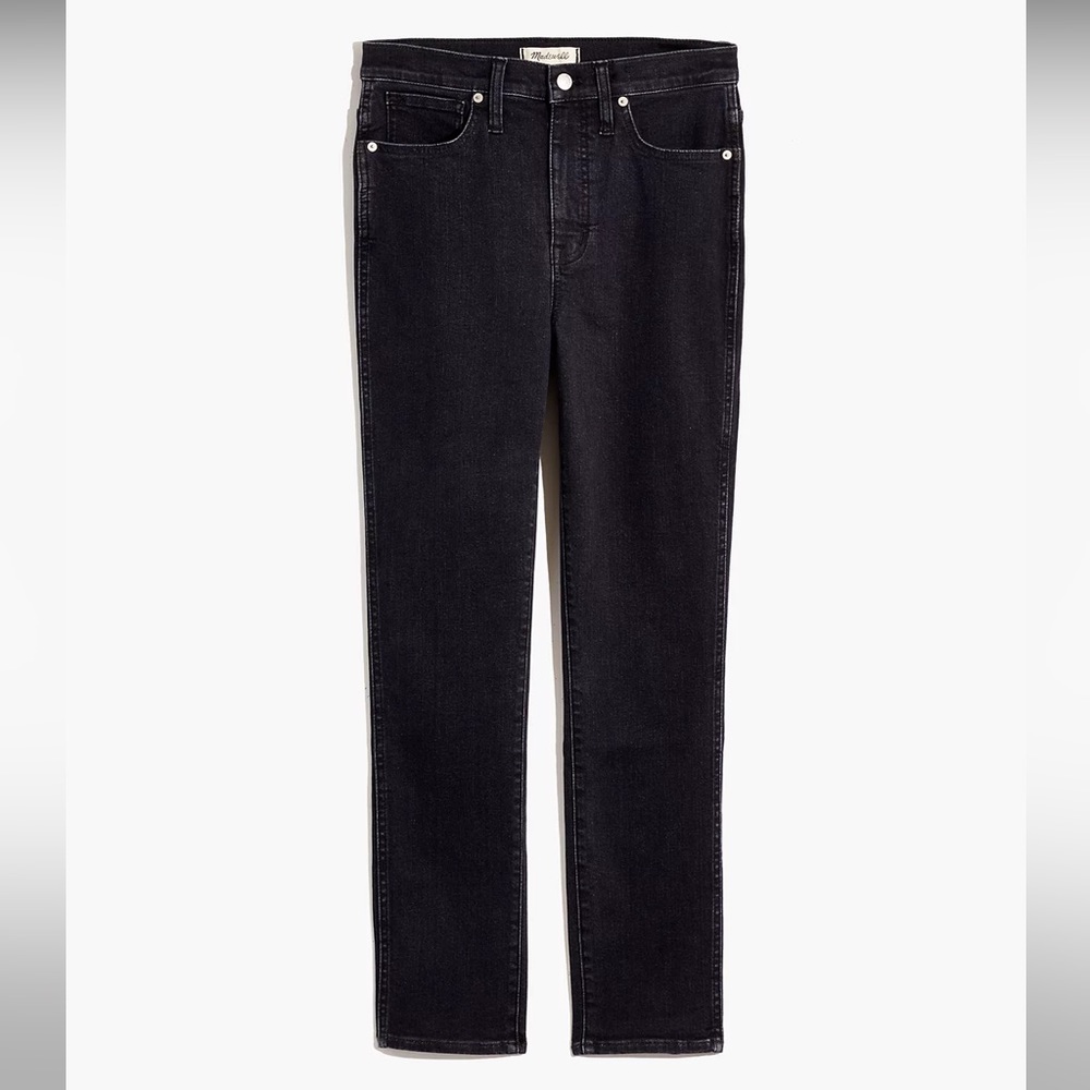 Madewell Mid-Rise Stovepipe Jeans in Dark Grey Wash